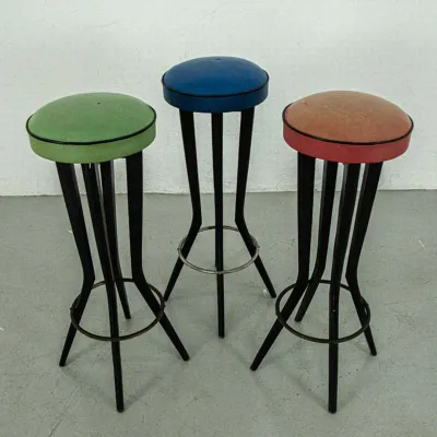 Conjunto de Banquetas de Bar Vintage Anos 60