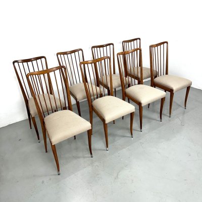 Conjunto de 08 cadeiras em caviuna estilo giuseppe scapinelli - 1
