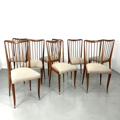 Conjunto de 08 cadeiras em caviuna estilo giuseppe scapinelli - 2