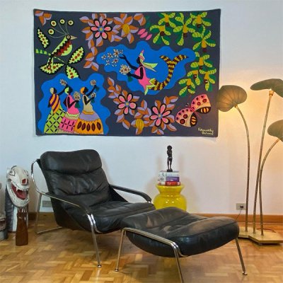 tapeçaria de parede dos anos 70 artista Kennedy Bahia